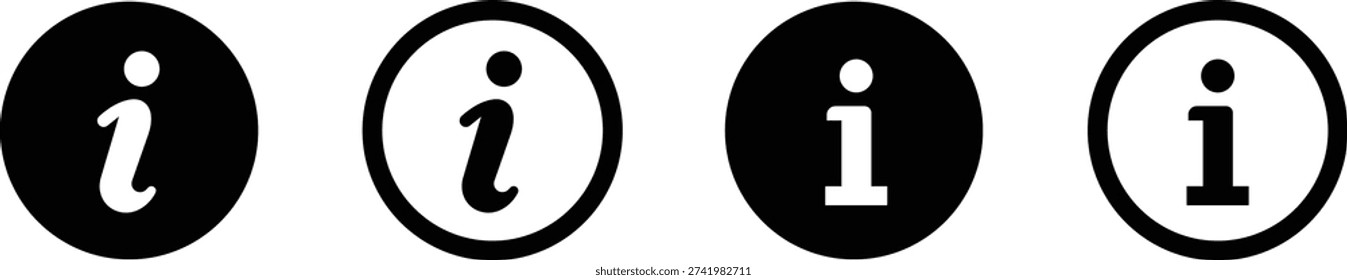 Info icons set. Information icon collection. Info button. Info symbol flat style - stock vector