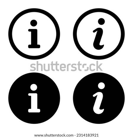 Info icons set. Information icon collection on white background. Info button. Isolated information icons collection. Info symbol flat style - stock vector illustration.
