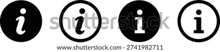 Info icons set. Information icon collection. Info button. Info symbol flat style - stock vector