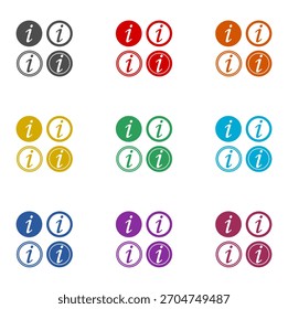 Ícones de informação definidos isolados em fundo branco. Definir ícones coloridos