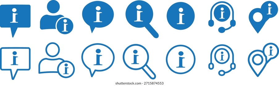 Conjunto de iconos de información, iconos de información Icono de punto de información, Icono de información colección Información. Diferentes estilos de gráficos de información,
