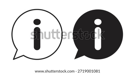 Info icons, vector symbols. filled flat sign