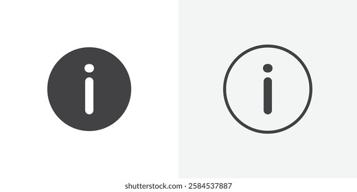 info icons vectors illustrations in black fill and liner versions