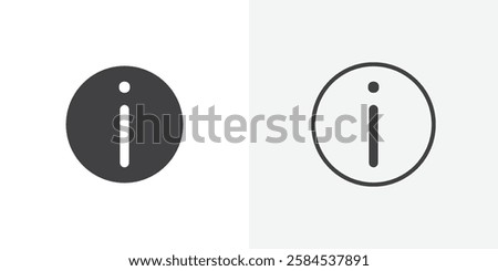 info icons vectors illustrations in black fill and liner versions