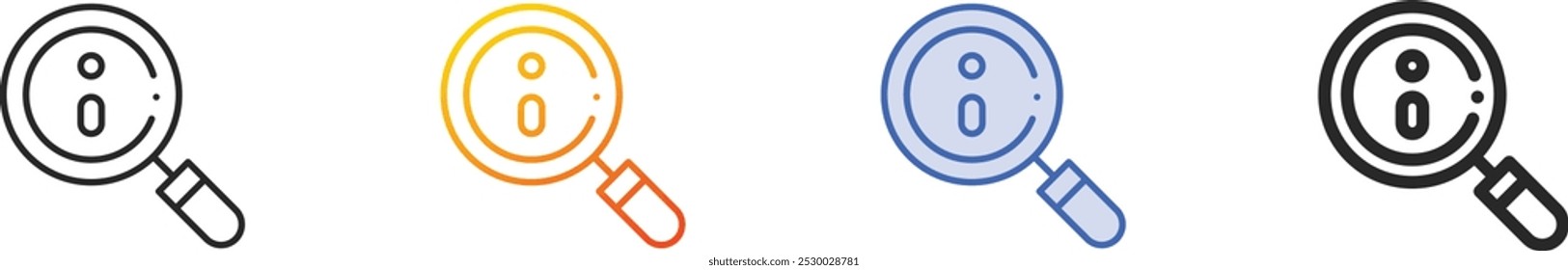 info icon.Thin Linear, Gradient, Blue Stroke and bold Style Design Isolated On White Background