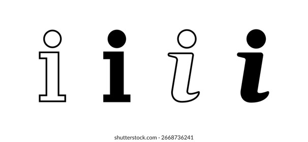 Info, Information icon set. Helpdesk symbol. Guidance element design