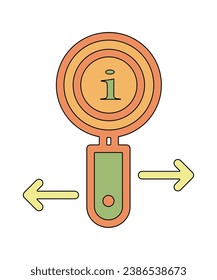 Información, información, zoom, vector de icono de línea de búsqueda