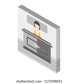 Info isometric left top view 3D icon