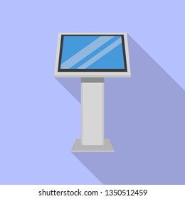 Info kiosk icon. Flat illustration of info kiosk vector icon for web design