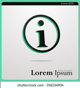 Info or letter I Vector Logo design