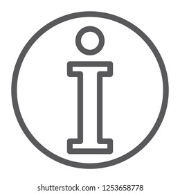 Info line icon, help and inform, information sign, vector graphics, a linear pattern on a white background, eps 10.