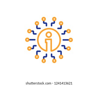 Info line icon. Information center sign. Support system symbol. Colorful outline concept. Blue and orange thin line color Info icon. Vector