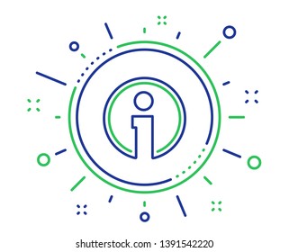 Info line icon. Information center sign. Support speech bubble symbol. Quality design elements. Technology info button. Editable stroke. Vector