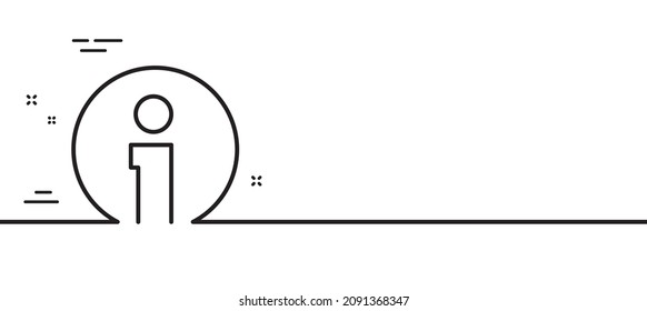 Info line icon. Information center sign. Support speech bubble symbol. Minimal line illustration background. Info line icon pattern banner. White web template concept. Vector