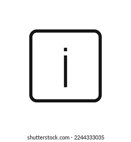 Info line icon isolated on white background. Black flat thin icon on modern outline style. Linear symbol and editable stroke. Simple and pixel perfect stroke vector illustration. 