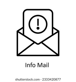 Info Mail Vector  outline Icon Design illustration. Cyber security  Symbol on White background EPS 10 File
