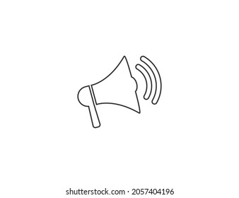 Info, marketing, megaphone icon. Vector illustration. Flat design.