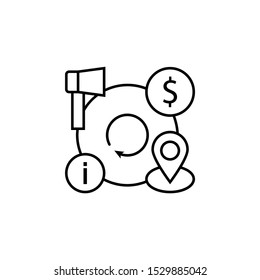 Info, microphone, location icon. Element of consumer behavior for mobile concept and web apps icon