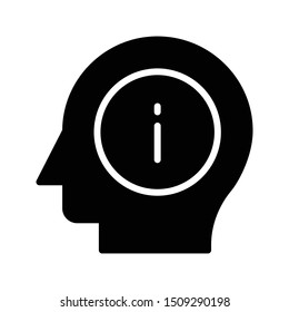 info mind glyph flat vector icon