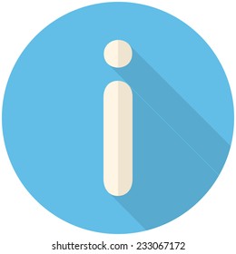 Info, modern flat icon with long shadow