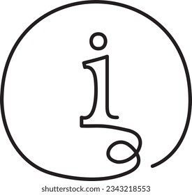 Info one line icon. Simple one line vector icon