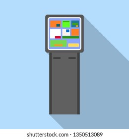 Icono del quiosco de pagos de información. Icono vectorial de quiosco de pagos de información para diseño web