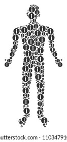 Info person representation. Vector info icons are formed into person illustration.