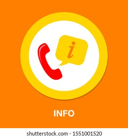 info phone icon. flat illustration of info phone vector icon for web