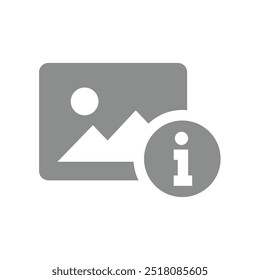 Info photo or image vector icon. Picture or photograph file type data.