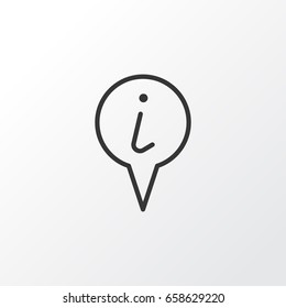 Info Pin Icon Symbol. Premium Quality Isolated Info Pointer Element In Trendy Style.