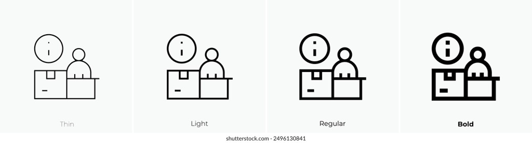 info point icon. Thin, Light Regular And Bold style design isolated on white background