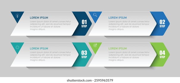  info process arrow design template 4 - 6 . Planning, Marketing, Strategy and Business Presentation. Vector illustration.