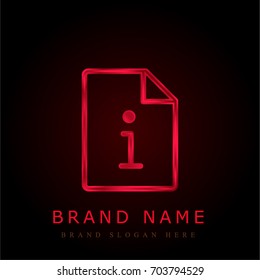 Info red chromium metallic logo