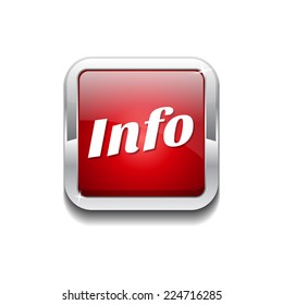 Info Red Vector Icon Button