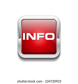 Info Red Vector Icon Button