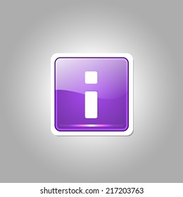 Info Rounded Corner Vector Purple Web Icon Button