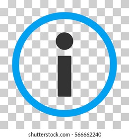 Info rounded icon. Vector illustration style is flat iconic bicolor symbol inside a circle, blue and gray colors, transparent background. Designed for web and software interfaces.