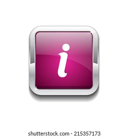 Info Rounded Rectangular Vector Pink Web Icon Button