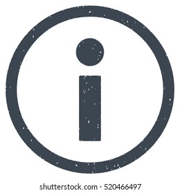 Info rubber seal stamp watermark. Icon vector symbol with grunge design and dust texture. Scratched smooth blue ink sign on a white background.