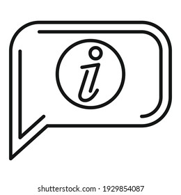 Icono de chat de ventas de información. Información de contorno ventas chats de icono de diseño web aislado en fondo blanco