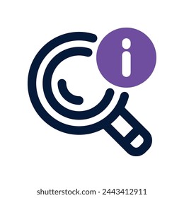 Info-Suchsymbol. Vektor-Doppeltonsymbol für Ihre Website, Ihr Handy, Ihre Präsentation und Ihr Logo-Design.