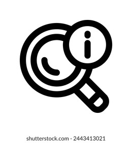 icono de búsqueda de información. icono de línea vectorial para su sitio web, móvil, presentación y diseño de logotipo.
