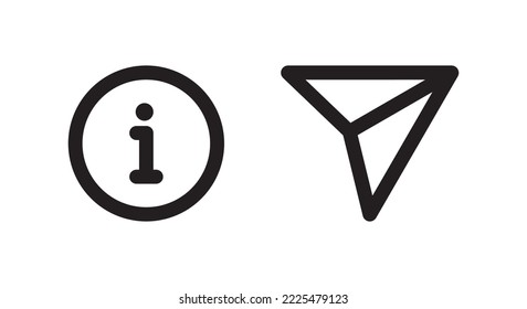 Info and share button icon in line style. Social media elements