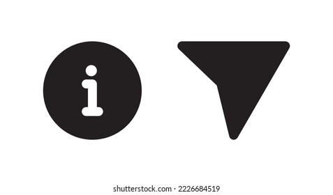 Info and share icon vector in clipart concept. Social media elements
