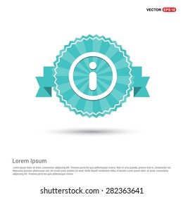 Info sign icon - abstract logo type icon - Retro vintage badge and label turquoise background. Vector illustration