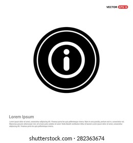 Info sign icon - abstract logo type icon - black circle background. Vector illustration