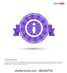 Info sign icon - abstract logo type icon - Retro vintage badge and label Purple background. Vector illustration