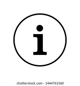Icono de signo de información. Información o soporte técnico en el signo de vector simple 