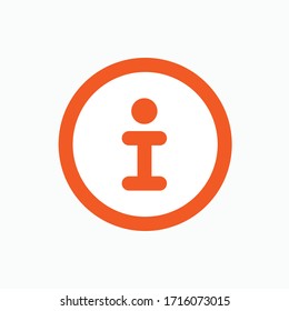 Info Sign Icon. Presented in Orange Line Art Style.