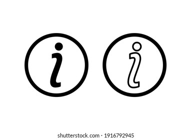 Info sign icon set. about us icon vector. Faq icon